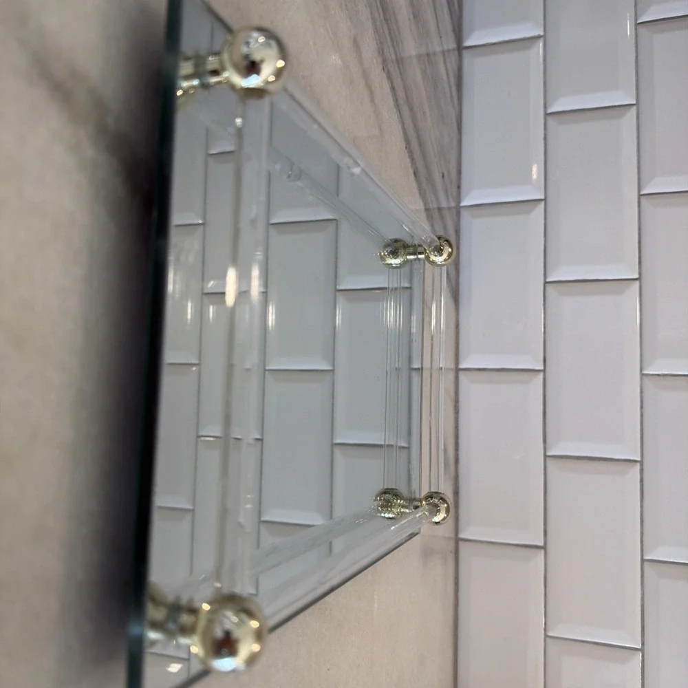 Vintage Vanity Mirror With Lucite BumpersGW993